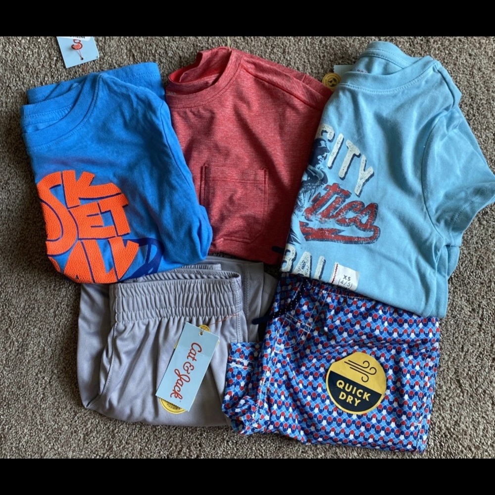NWT Boy’s T-Shirt/Trunks/Short Bundle Size 4/5. Cat and Jack and All In Motion